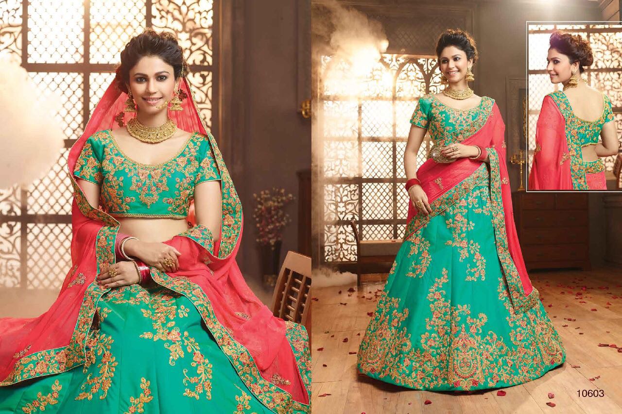 Wedding Season By Riddhoo Fashion 10601 To 10608 Series Designer Wedding Collection Beautiful Stylish Fancy Colorful Party Wear & Occasional Wear Georgette Embroidered Lehengas At Wholesale Price