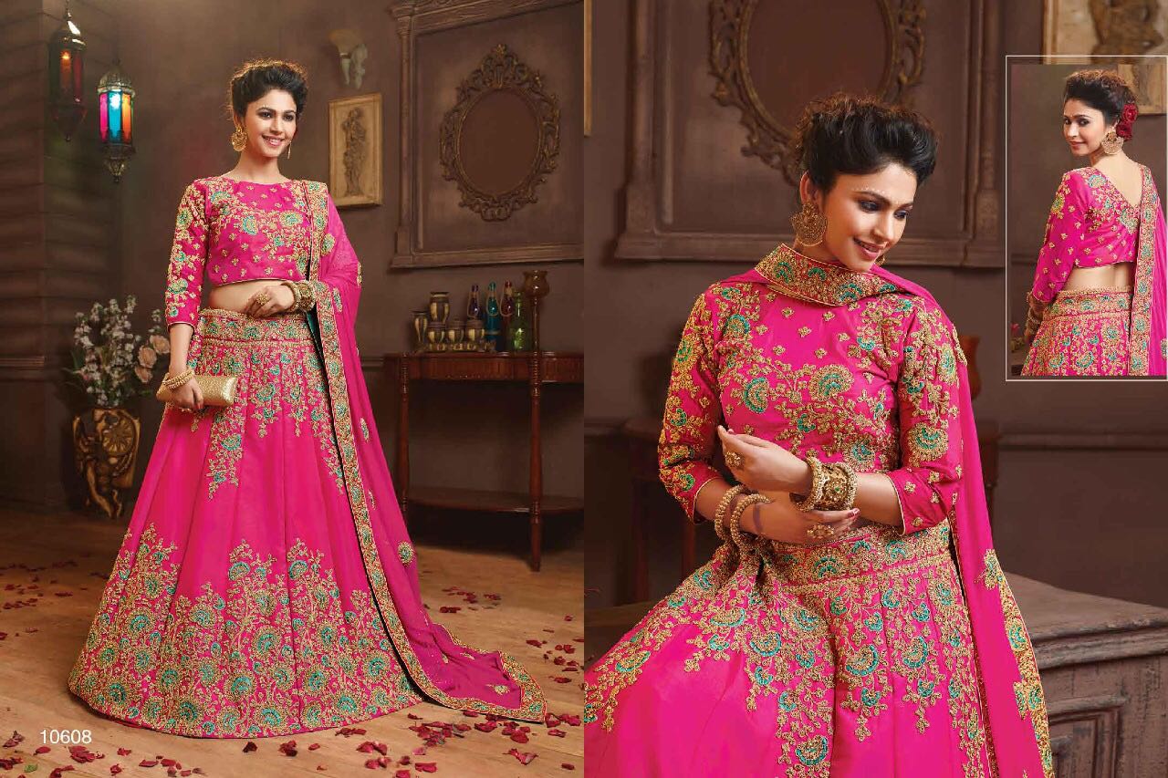 Wedding Season By Riddhoo Fashion 10601 To 10608 Series Designer Wedding Collection Beautiful Stylish Fancy Colorful Party Wear & Occasional Wear Georgette Embroidered Lehengas At Wholesale Price