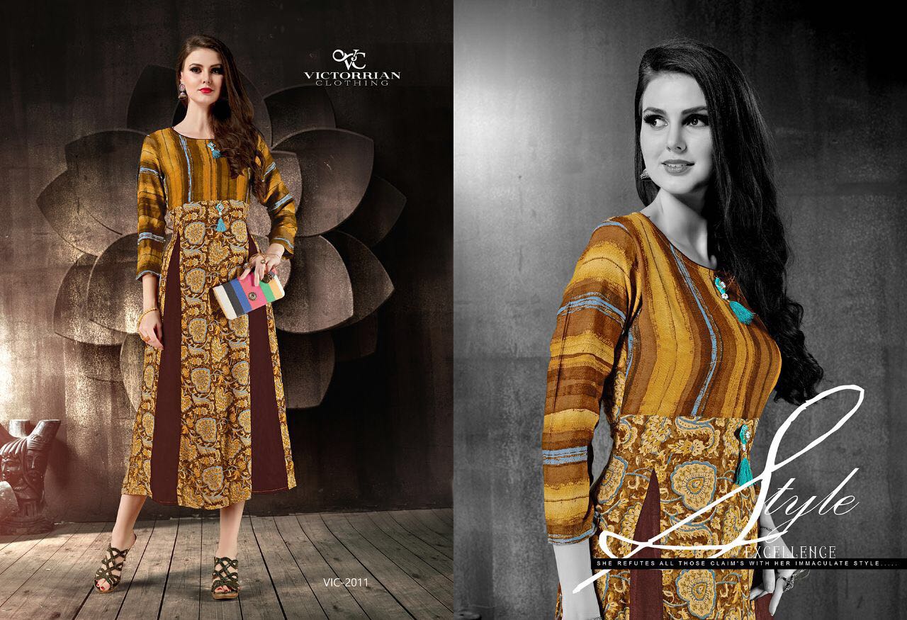 Wings Vol-4 By Victorrian Clothing 2011 To 2018 Series Beautiful Stylish Colorful Fancy Casual Wear & Ethnic Wear Vicscose Rayon Printed Kurtis At Wholesale Price