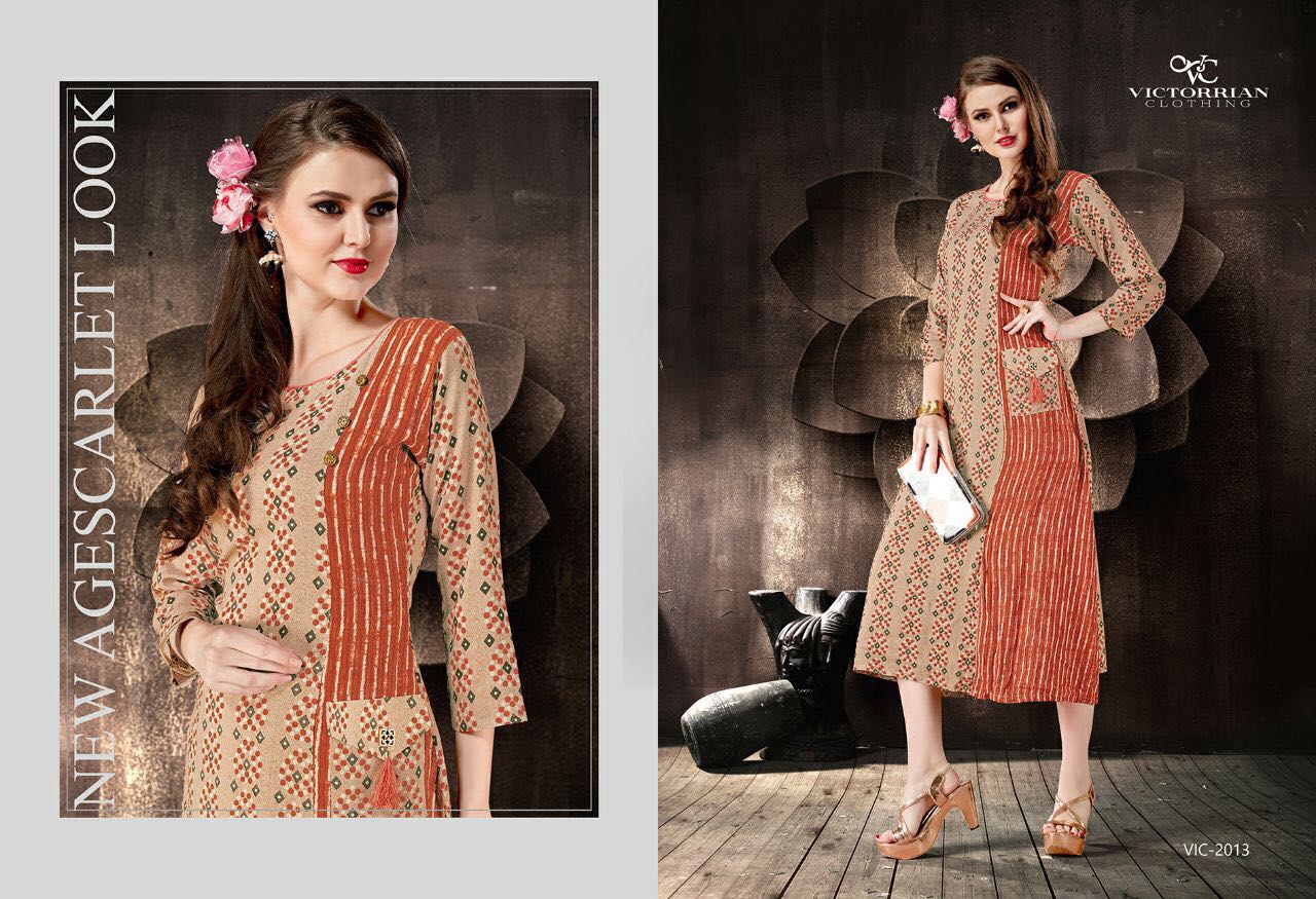 Wings Vol-4 By Victorrian Clothing 2011 To 2018 Series Beautiful Stylish Colorful Fancy Casual Wear & Ethnic Wear Vicscose Rayon Printed Kurtis At Wholesale Price