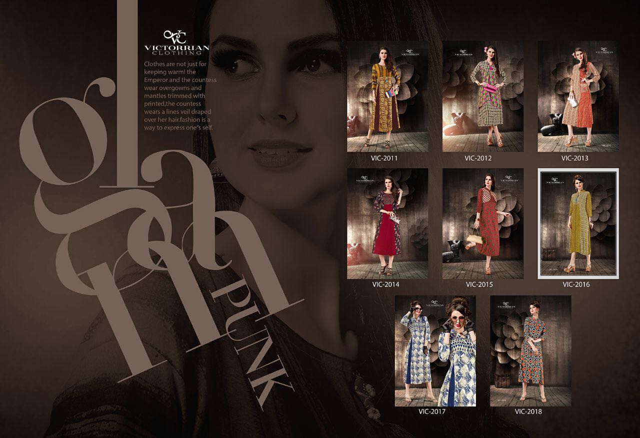 Wings Vol-4 By Victorrian Clothing 2011 To 2018 Series Beautiful Stylish Colorful Fancy Casual Wear & Ethnic Wear Vicscose Rayon Printed Kurtis At Wholesale Price