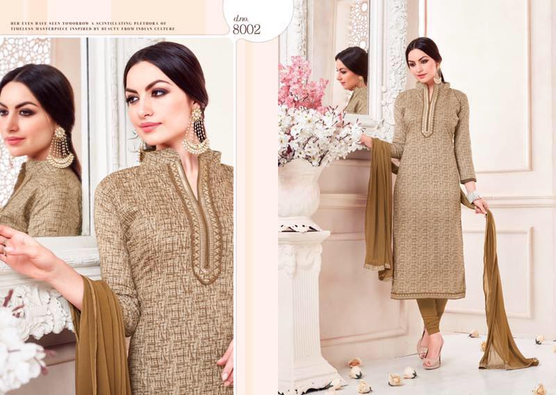 Zaheen-8 8001 To 8012 Series By Aadesh Nx Beautiful Stylish Colorful Party Wear Casual Wear Occasional Wear Printed Cotton Dresses At Wholesale Price