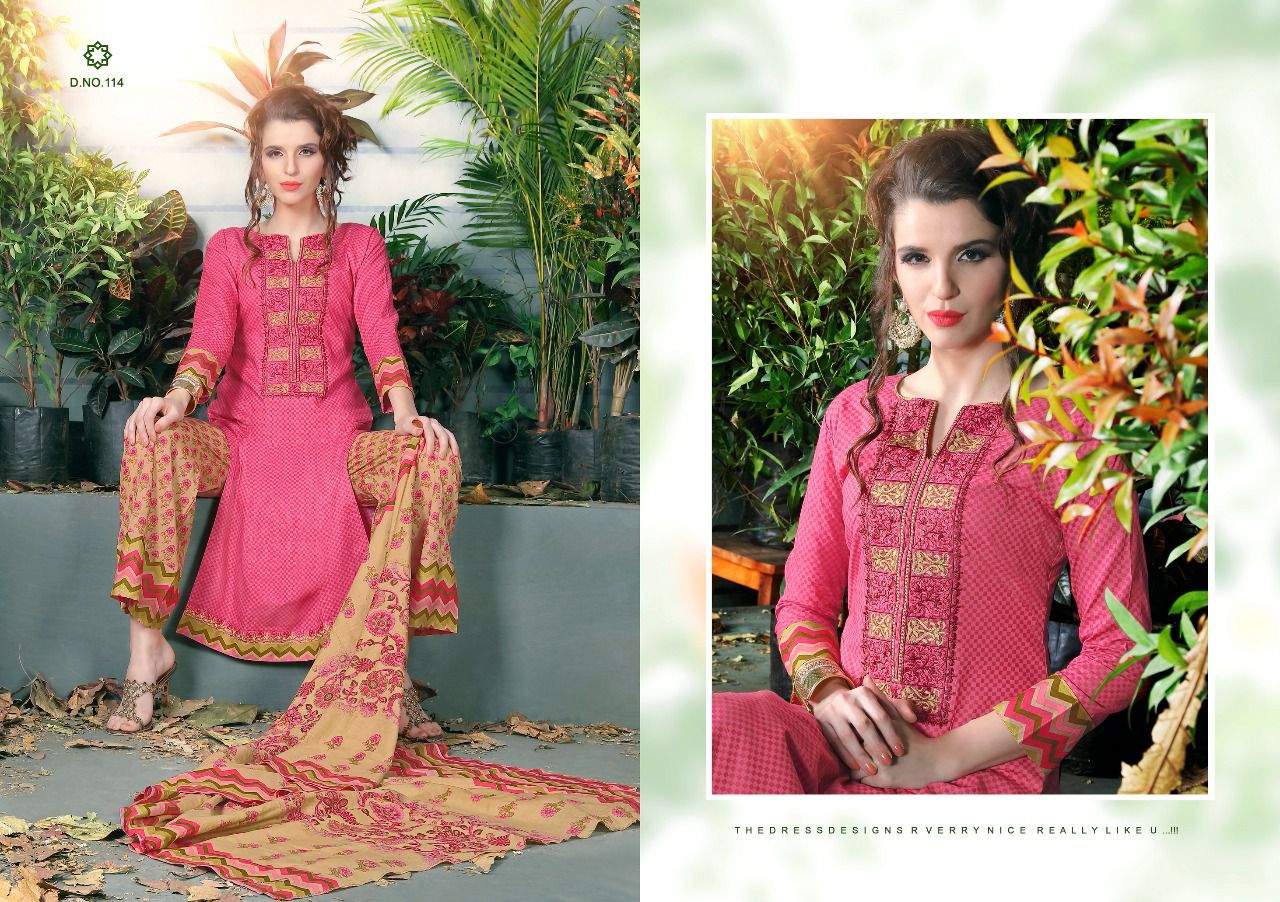 Zeenat By Kalyan Prints 113 To 120 Series Designer Pakistani Suits Beautiful Fancy Colorful Party Wear & Ethnic Wear Cotton Printed Dresses At Wholesale Price