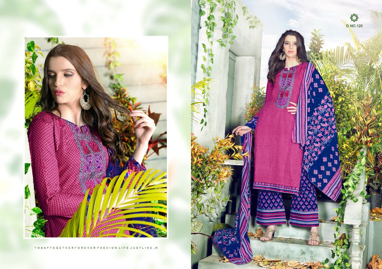 Zeenat By Kalyan Prints 113 To 120 Series Designer Pakistani Suits Beautiful Fancy Colorful Party Wear & Ethnic Wear Cotton Printed Dresses At Wholesale Price