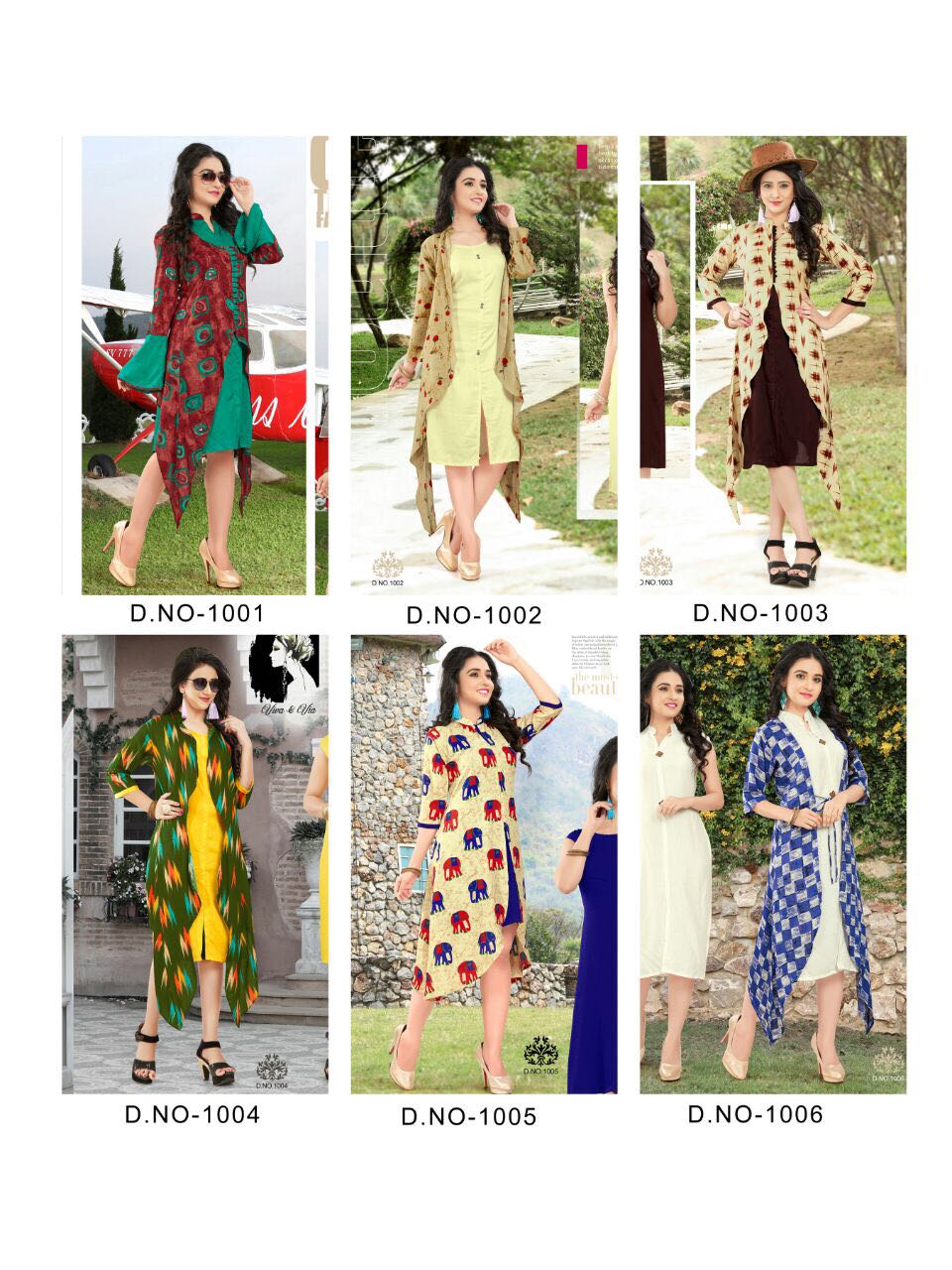 Zenab By Viva & Via 1001 To 1006 Series Stylish Colorful Fancy Beautiful Party Wear & Ethnic Wear Rayon Printed & Dyed Kurtis At Wholesale Price