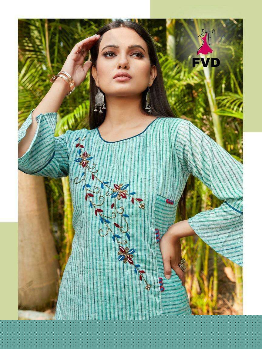CITY GIRL VOL-2 BY FVD 160 TO 163 SERIES BEAUTIFUL COLORFUL STYLISH FANCY PARTY WEAR & ETHNIC WEAR & READY TO WEAR KHADI COTTON KURTIS WITH BOTTOM AT WHOLESALE PRICE