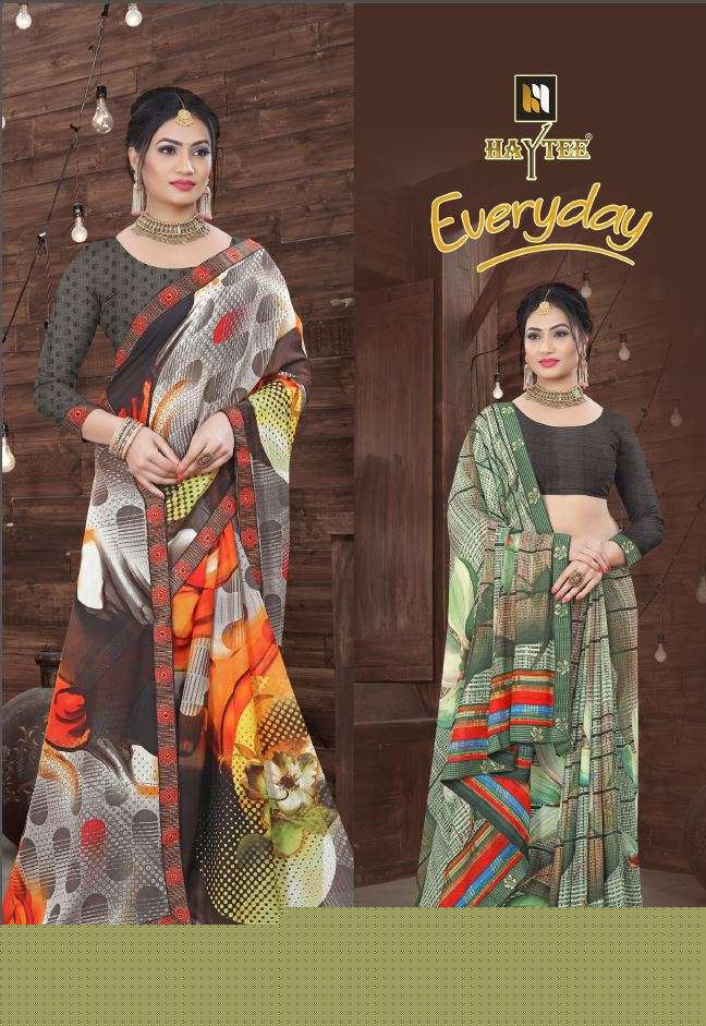 EVERYDAY BY HAYTEE 3001 TO 3011 SERIES INDIAN TRADITIONAL WEAR COLLECTION BEAUTIFUL STYLISH FANCY COLORFUL PARTY WEAR & OCCASIONAL WEAR FANCY SAREES AT WHOLESALE PRICE