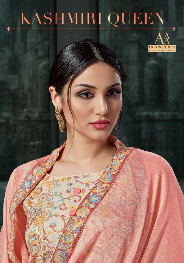 KASHMIRI QUEEN BY AAA DESIGN STUDIO 8001 TO 8008 SERIES BEAUTIFUL SUITS STYLISH FANCY COLORFUL PARTY WEAR & OCCASIONAL WEAR COTTON WEAVING JACQUARD DRESSES AT WHOLESALE PRICE