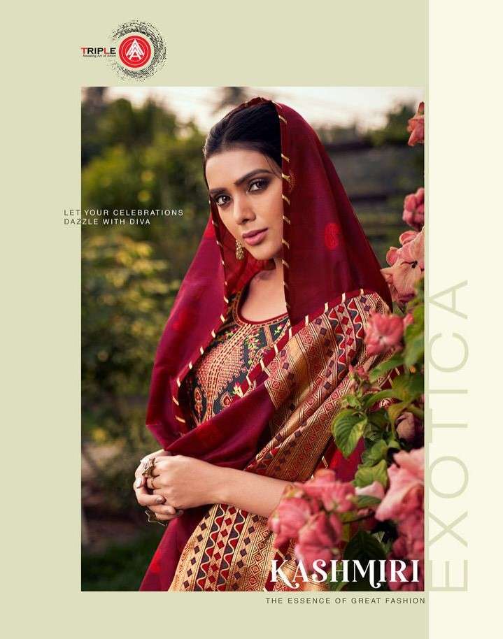 KASHMIRI BY TRIPLE AAA 461 TO 466 SERIES BEAUTIFUL PAKISTANI SUITS COLORFUL STYLISH FANCY CASUAL WEAR & ETHNIC WEAR PARAMPARA SILK EMBROIDERY DRESSES AT WHOLESALE PRICE