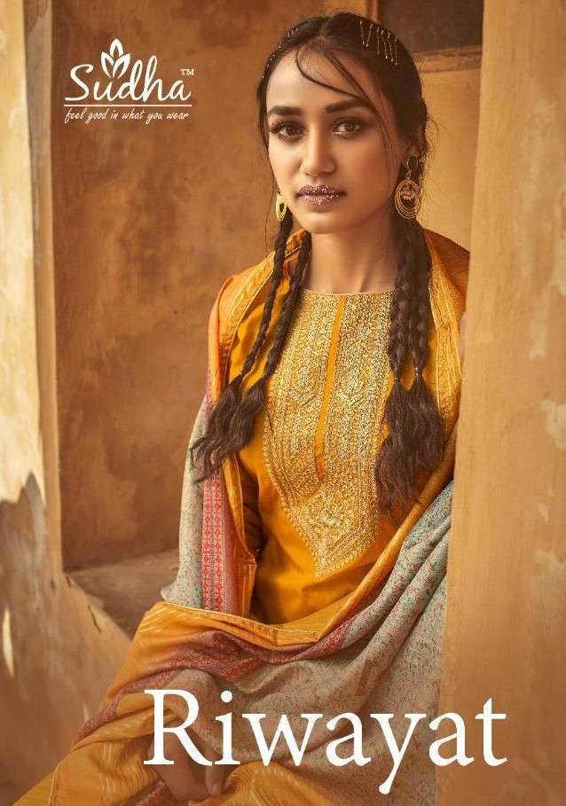 RIWAYAT BY SUDHA 10001 TO 10008 SERIES BEAUTIFUL SUITS STYLISH FANCY COLORFUL CASUAL WEAR & ETHNIC WEAR PURE JAM SILK EMBROIDERY WORK DRESSES AT WHOLESALE PRICE