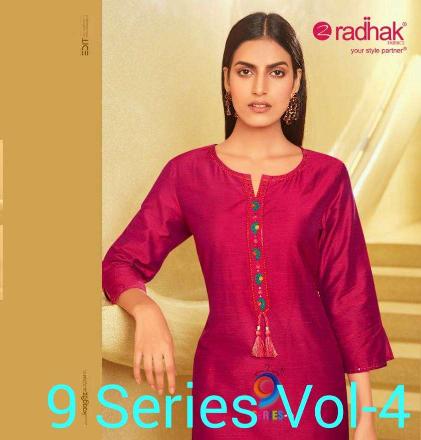 9 SERIES VOL-4 BY RADHAK FASHION 975 TO 980 SERIES BEAUTIFUL COLORFUL STYLISH FANCY CASUAL WEAR & READY TO WEAR FANCY KURTIS AT WHOLESALE PRICE