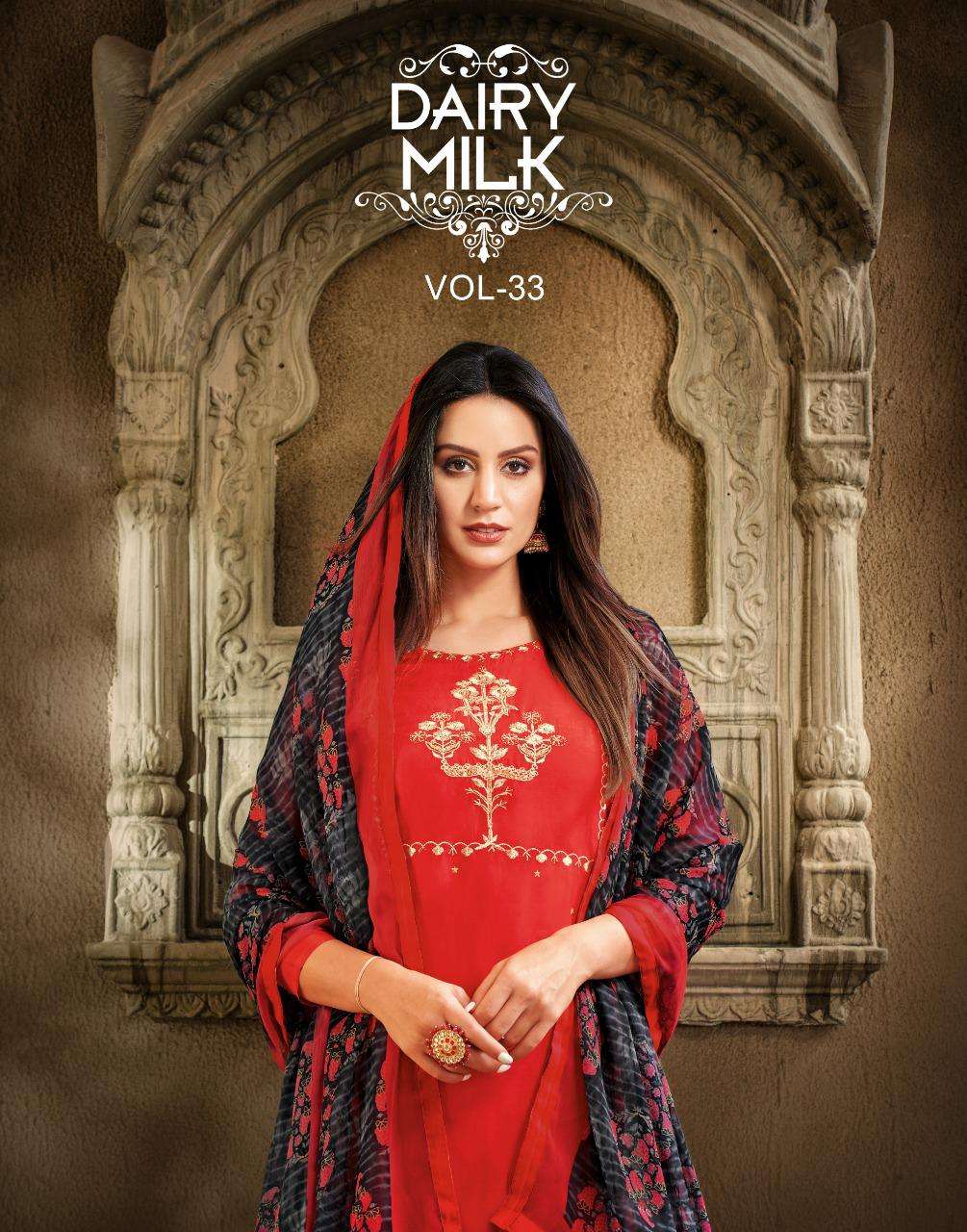 DAIRY MILK VOL-33 BY ANGROOP PLUS 9000 TO 9015 SERIES BEAUTIFUL STYLISH FANCY COLORFUL CASUAL WEAR & ETHNIC WEAR CHANDERI COTTON DRESSES AT WHOLESALE PRICE