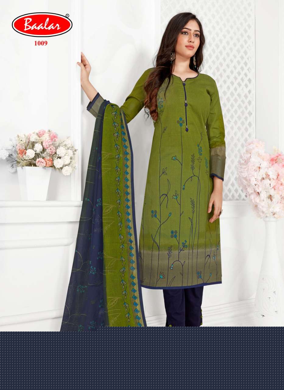 GAURI VOL-1 BY BAALAR 1008 TO 1017 SERIES BEAUTIFUL SUITS COLORFUL STYLISH FANCY CASUAL WEAR & ETHNIC WEAR PURE COTTON DRESSES AT WHOLESALE PRICE