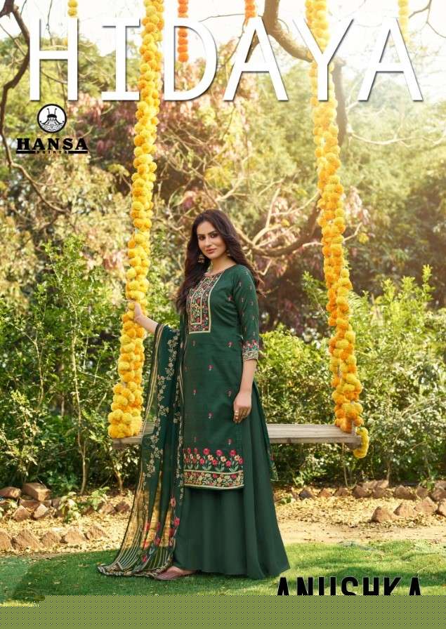 HIDAYA ANUSHKA BY HANSA PRINT 1101 TO 1108 SERIES BEAUTIFUL SUITS COLORFUL STYLISH FANCY CASUAL WEAR & ETHNIC WEAR JAM COTTON DIGITAL PRINT WITH HAND WORK DRESSES AT WHOLESALE PRICE