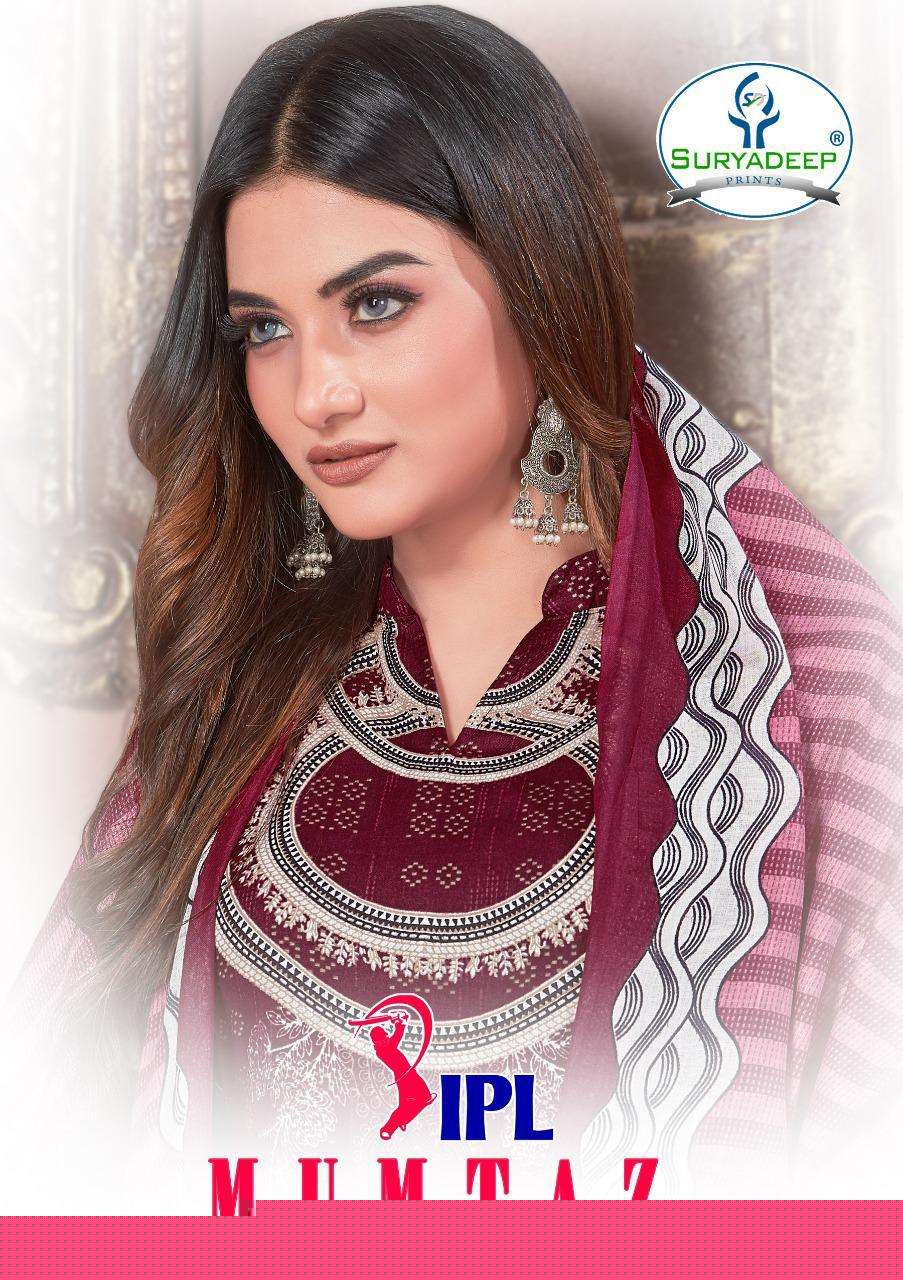 IPL MUMTAZ VOL-2 BY SURYADEEP 2001 TO 2010 SERIES BEAUTIFUL SUITS STYLISH FANCY COLORFUL CASUAL WEAR & ETHNIC WEAR PURE COTTON PRINT DRESSES AT WHOLESALE PRICE