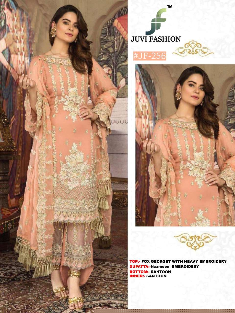 JUVI HIT COLLECTIO BY JUVI FASHION DESIGNER FESTIVE SUITS COLLECTION BEAUTIFUL STYLISH FANCY COLORFUL PARTY WEAR & OCCASIONAL WEAR HEAVY FAUX GEORGETTE WITH EMBROIDERED DRESSES AT WHOLESALE PRICE