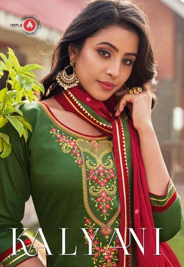 KALYANI BY TRIPLE AAA 491 TO 496 SERIES BEAUTIFUL PATIYALA SUITS STYLISH FANCY COLORFUL PARTY WEAR & OCCASIONAL WEAR JAM SILK WITH EMBROIDERY DRESSES AT WHOLESALE PRICE