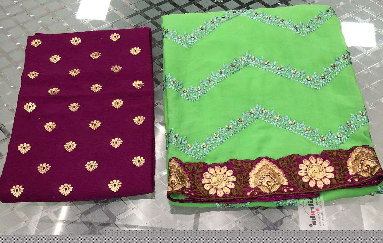 KILRUBA HIT DESIGN K-113 BY KILRUBA BEAUTIFUL STYLISH PAKISATNI SUITS FANCY COLORFUL CASUAL WEAR & ETHNIC WEAR & READY TO WEAR GEORGETTE WITH EMBROIDERY DRESSES AT WHOLESALE PRICE