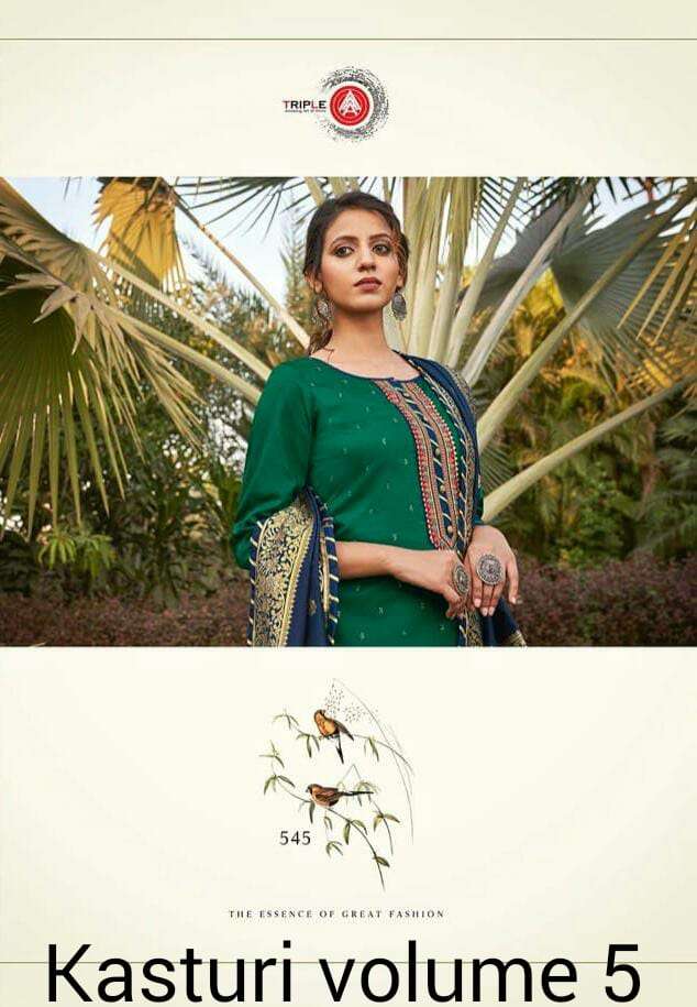 KASTURI VOL-5 BY TRIPLE AAA 541 TO 546 SERIES BEAUTIFUL STYLISH FANCY COLORFUL CASUAL WEAR & ETHNIC WEAR & READY TO WEAR JAM SILK DRESSES AT WHOLESALE PRICE