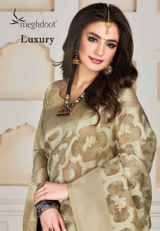 LUXURY BY MEGHDOOT INDIAN TRADITIONAL WEAR COLLECTION BEAUTIFUL STYLISH FANCY COLORFUL PARTY WEAR & OCCASIONAL WEAR SOFT SILK SAREES AT WHOLESALE PRICE