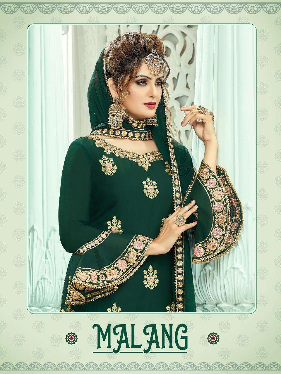 MALANG BY A.M. CREATION 1801 TO 1804 SERIES BEAUTIFUL SUITS COLORFUL STYLISH FANCY CASUAL WEAR & ETHNIC WEAR HEAVY GEORGETTE DRESSES AT WHOLESALE PRICE