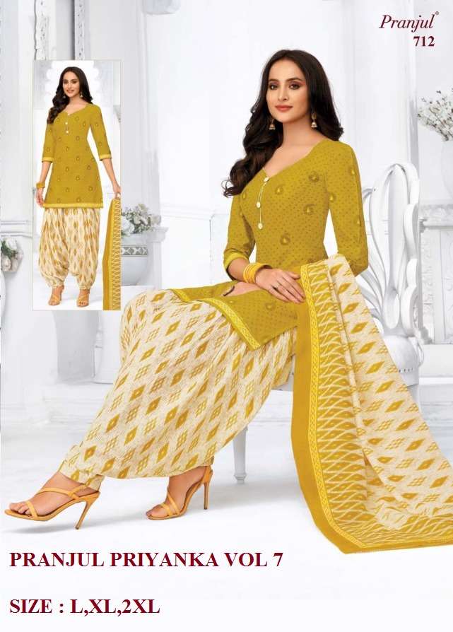 PRIYANKA VOL-7 NX BY PRANJUL BEAUTIFUL SUITS STYLISH FANCY COLORFUL CASUAL WEAR & ETHNIC WEAR PURE COTTON PRINTED DRESSES AT WHOLESALE PRICE