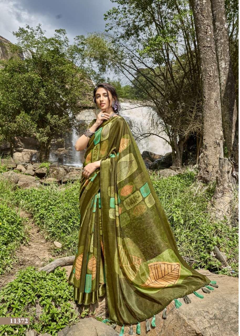 PANCHEE BY TRIVENI 11371 TO 11378 SERIES INDIAN TRADITIONAL WEAR COLLECTION BEAUTIFUL STYLISH FANCY COLORFUL PARTY WEAR & OCCASIONAL WEAR LINEN COTTON PRINT SAREES AT WHOLESALE PRICE