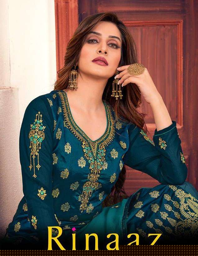 RINAAZ BY AARAV TRENDZ 1001 TO 1006 SERIES BEAUTIFUL STYLISH FANCY COLORFUL CASUAL WEAR & ETHNIC WEAR & READY TO WEAR MEENAKARI JACQUARD EMBROIDERED DRESSES AT WHOLESALE PRICE