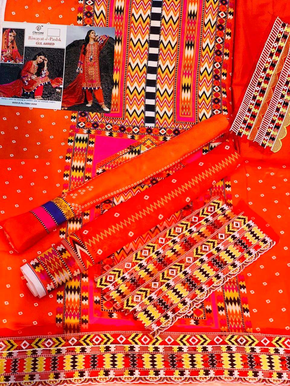 Riwayat E Pashk By Charizma Designer 73001 To 73005 Series Pakistani Suits Beautiful Fancy Colorful Stylish Party Wear & Occasional Wear Heavy Jam Cotton Digital Print Dresses At Wholesale Price
