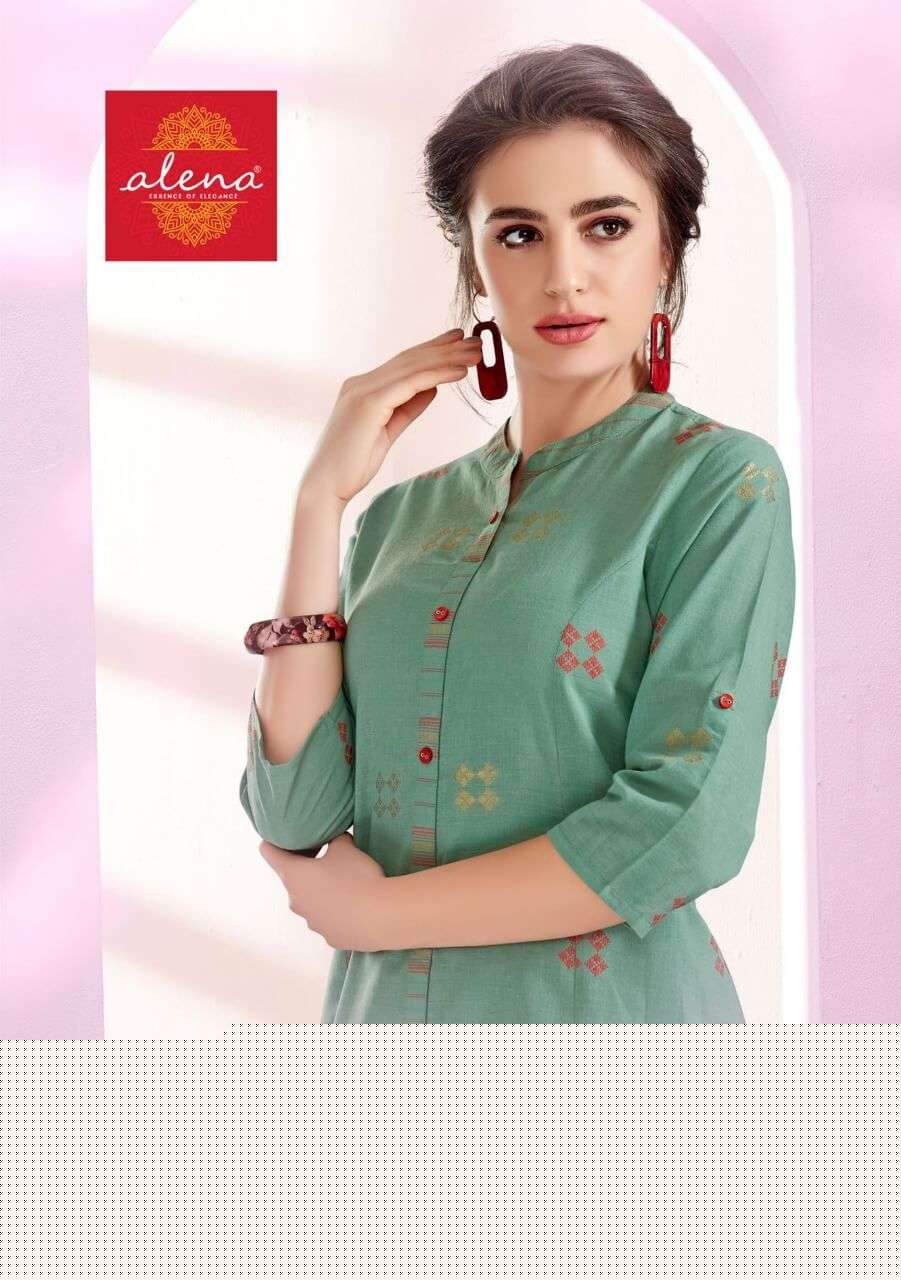 SHUBRA BY ALENA 2734-A TO 2736-B SERIES DESIGNER STYLISH FANCY COLORFUL BEAUTIFUL PARTY WEAR & ETHNIC WEAR COLLECTION COTTON KURTIS WITH BOTTOM AT WHOLESALE PRICE