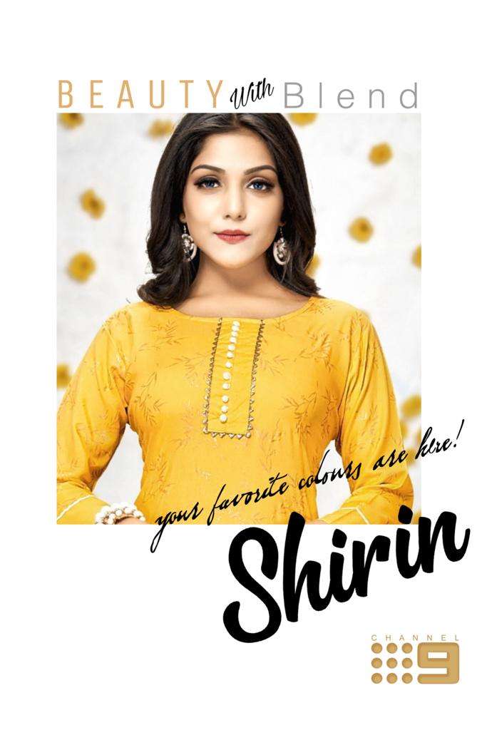 SHIRIN BY C9 01 TO 04 SERIES DESIGNER STYLISH FANCY COLORFUL BEAUTIFUL PARTY WEAR & ETHNIC WEAR COLLECTION RAYON KURTIS WITH BOTTOM AT WHOLESALE PRICE
