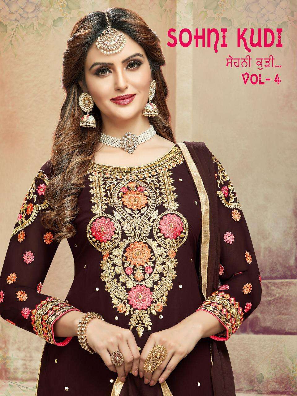 SOHNI KUDI VOL-4 BY A.M. CREATION 1751 TO 1754 SERIES BEAUTIFUL COLORFUL STYLISH PRETTY PARTY WEAR CASUAL WEAR OCCASIONAL WEAR HEAVY GEORGETTE EMBROIDERED DRESSES AT WHOLESALE PRICE