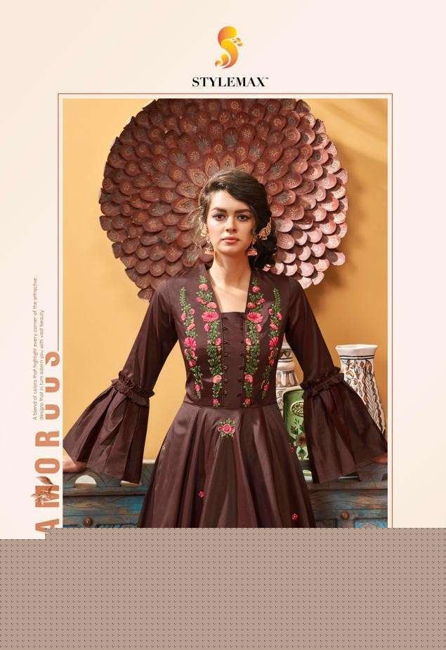 SAPPHIRA BY STYLEMAX 911 TO 915 SERIES BEAUTIFUL STYLISH FANCY COLORFUL CASUAL WEAR & ETHNIC WEAR & READY TO WEAR HEAVY COTTON MUSLIN EMBROIDERED GOWNS AT WHOLESALE PRICE