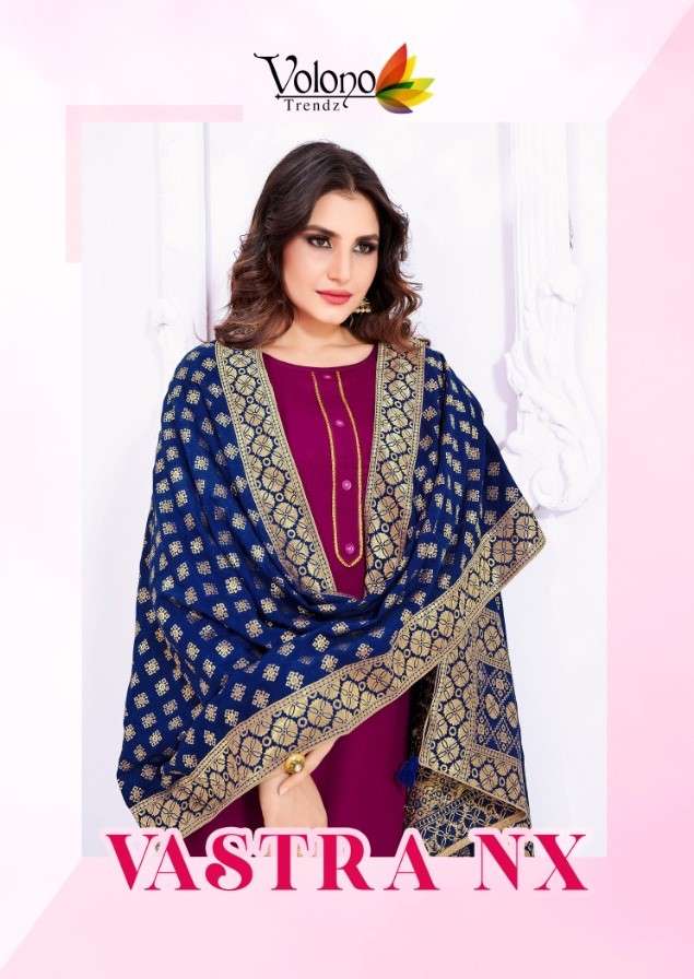 VASTRA NX BY VOLONO TRENDZ BEAUTIFUL SUITS STYLISH FANCY COLORFUL PARTY WEAR & OCCASIONAL WEAR HEAVY RAYON DRESSES AT WHOLESALE PRICE