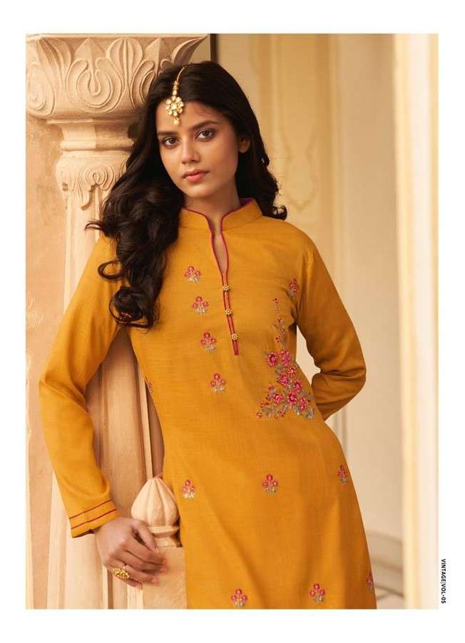 VINTAGE VOL-5 NX BY STYLEMAX BEAUTIFUL STYLISH FANCY COLORFUL CASUAL WEAR & ETHNIC WEAR & READY TO WEAR TWO TONE SILK KURTIS WITH BOTTOM AT WHOLESALE PRICE