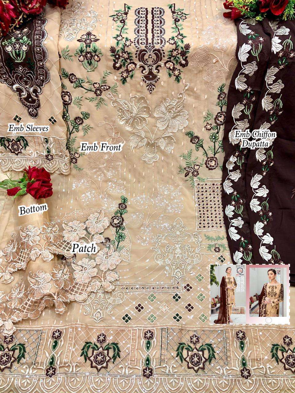 AFFAN CREATION 109 COLOURS BY AFFAN CREATION 109 TO 109-D SERIES BEAUTIFUL PAKISTANI SUITS COLORFUL STYLISH FANCY CASUAL WEAR & ETHNIC WEAR FAUX GEORGETTE WITH EMBROIDERY DRESSES AT WHOLESALE PRICE