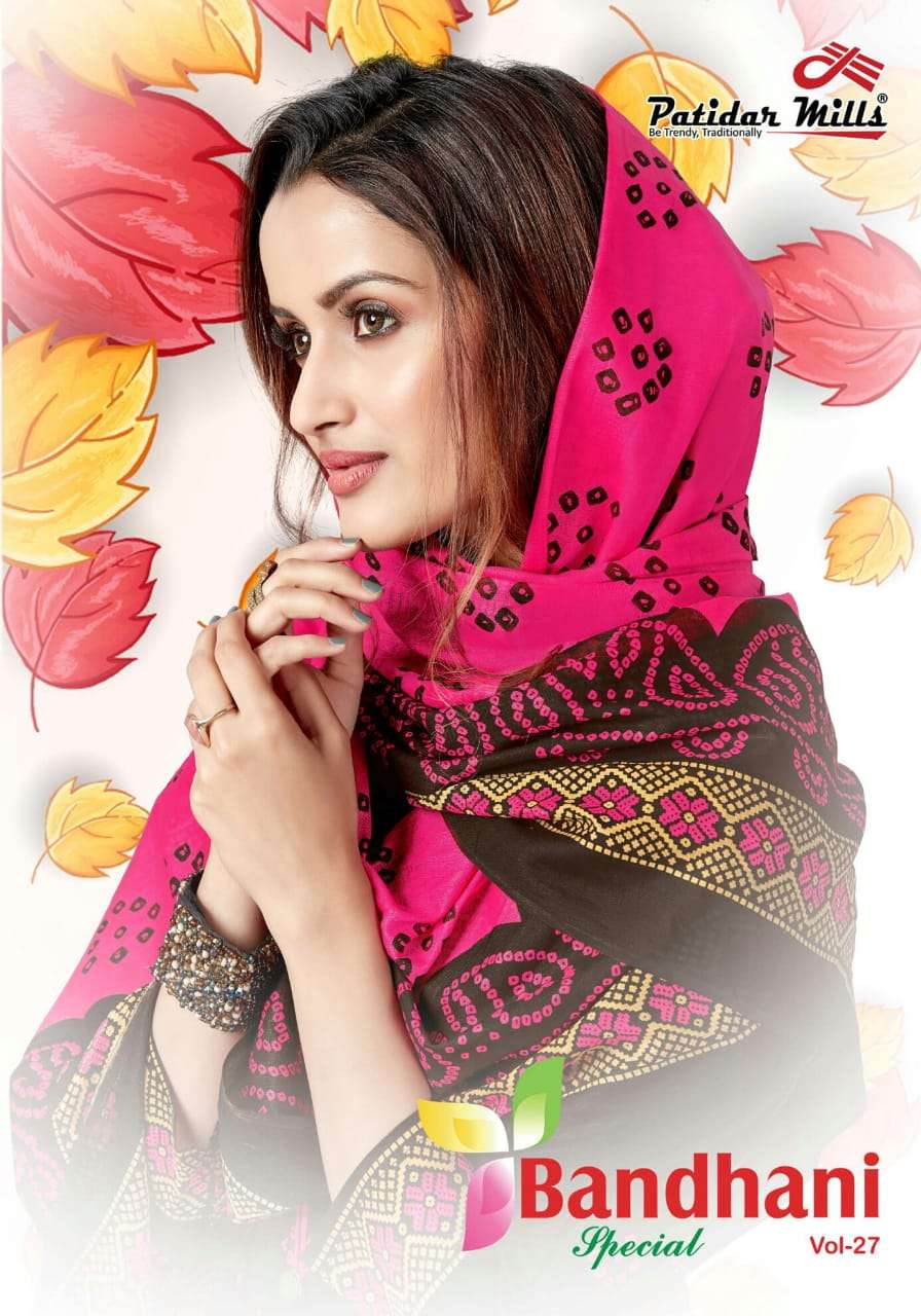 BANDHANI VOL-27 BY PATIDAR MILLS 2701 TO 2716 SERIES BEAUTIFUL SUITS COLORFUL STYLISH FANCY CASUAL WEAR & ETHNIC WEAR PURE COTTON DRESSES AT WHOLESALE PRICE