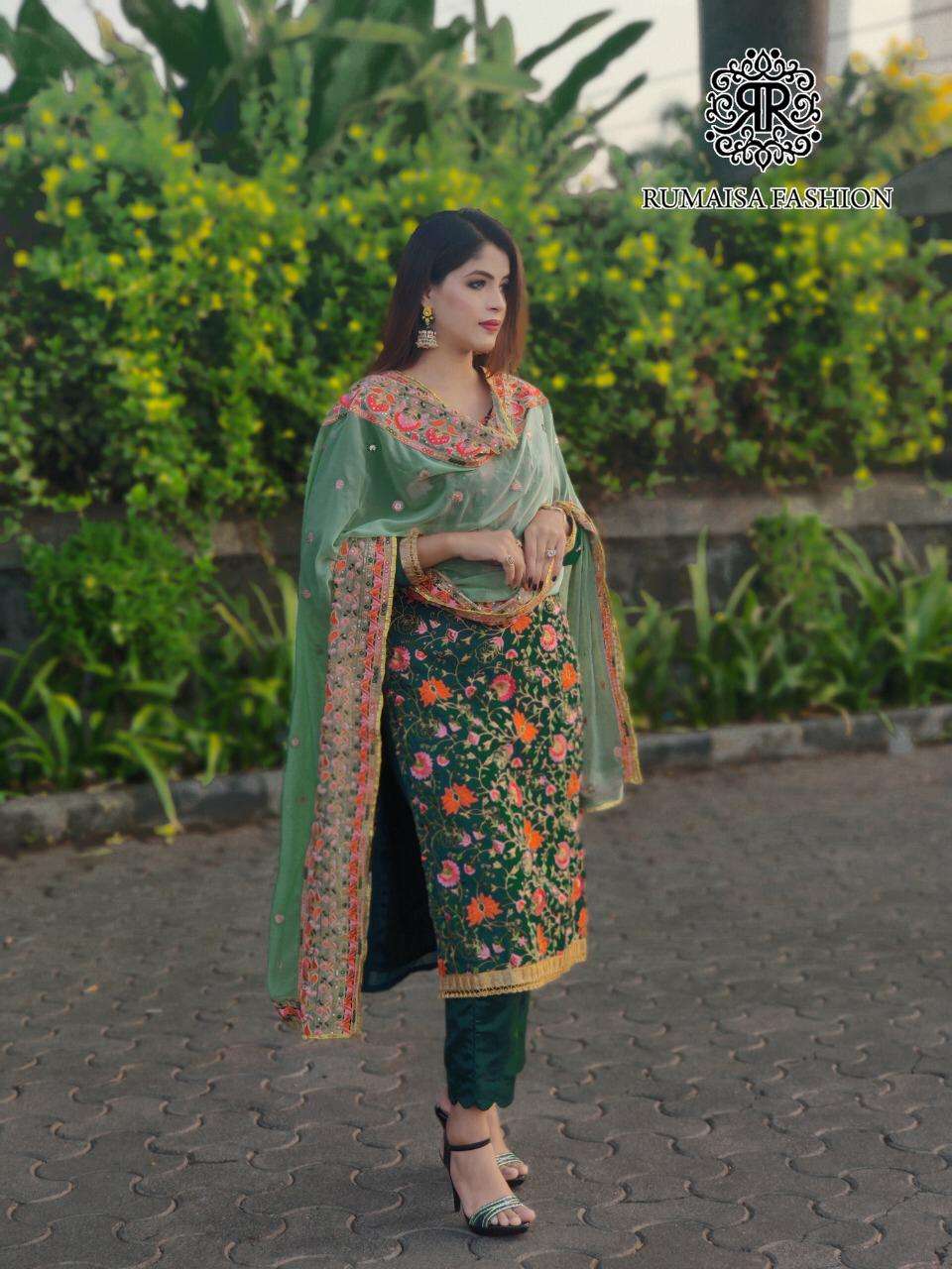 CHAND BY RUMAISHA FASHION PAKISTANI SUITS BEAUTIFUL FANCY COLORFUL STYLISH PARTY WEAR & OCCASIONAL WEAR HEAVY GEORGETTE EMBROIDERED DRESSES AT WHOLESALE PRICE