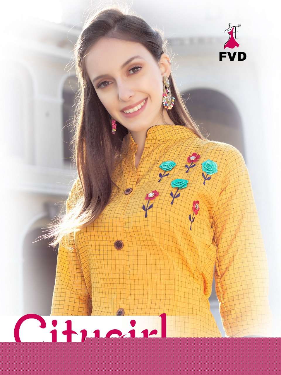 CITY GIRL VOL-3 BY FVD 197 TO 203 SERIES BEAUTIFUL COLORFUL STYLISH FANCY PARTY WEAR & ETHNIC WEAR & READY TO WEAR KHADI COTTON KURTIS WITH BOTTOM AT WHOLESALE PRICE