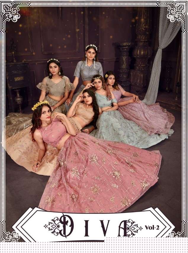 DIVA VOL-2 BY SHEE STAR 1047 TO 1052 SERIES BEAUTIFUL COLORFUL FANCY WEDDING COLLECTION OCCASIONAL WEAR & PARTY WEAR SOFT NET LEHENGAS AT WHOLESALE PRICE