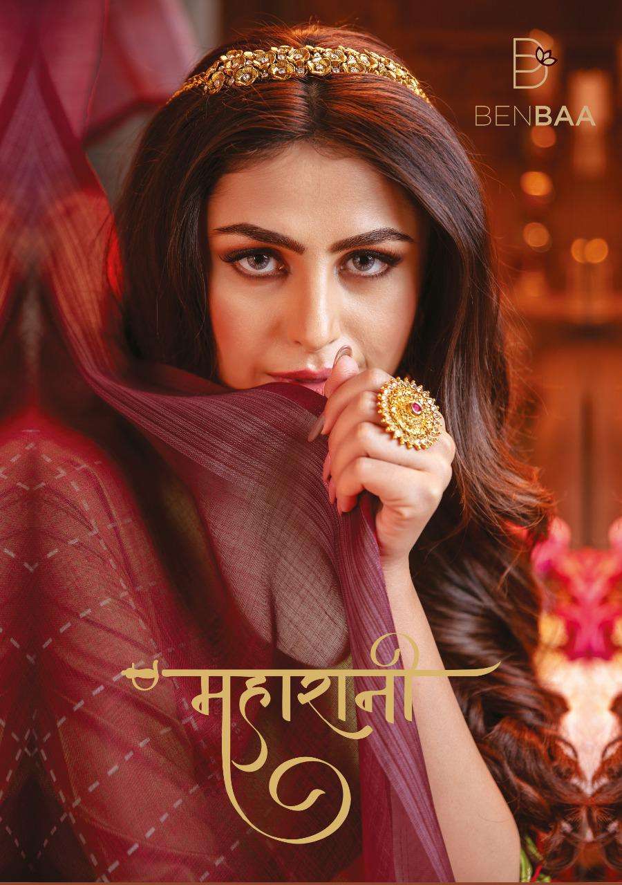 MAHARANI BY BENBAA 001 TO 008 SERIES BEAUTIFUL SUITS COLORFUL STYLISH FANCY CASUAL WEAR & ETHNIC WEAR CHANDERI SILK WITH THREAD WORK DRESSES AT WHOLESALE PRICE