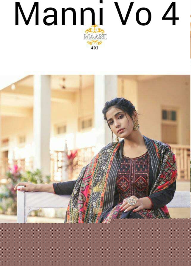 MAANI VOL-4 BY LAVINA 401 TO 406 SERIES BEAUTIFUL SUITS STYLISH FANCY COLORFUL PARTY WEAR & OCCASIONAL WEAR PURE COTTON EMBROIDERED DRESSES AT WHOLESALE PRICE