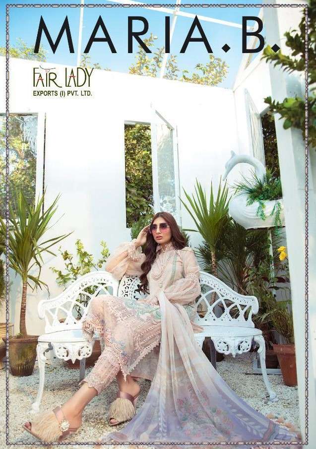 MARIA.B. BY FAIR LADY 8001 TO 8007 SERIES DESIGNER FESTIVE PAKISTANI SUITS COLLECTION BEAUTIFUL STYLISH FANCY COLORFUL PARTY WEAR & OCCASIONAL WEAR PURE JAM SATIN DIGITAL PRINT WITH EMBROIDERED DRESSES AT WHOLESALE PRICE