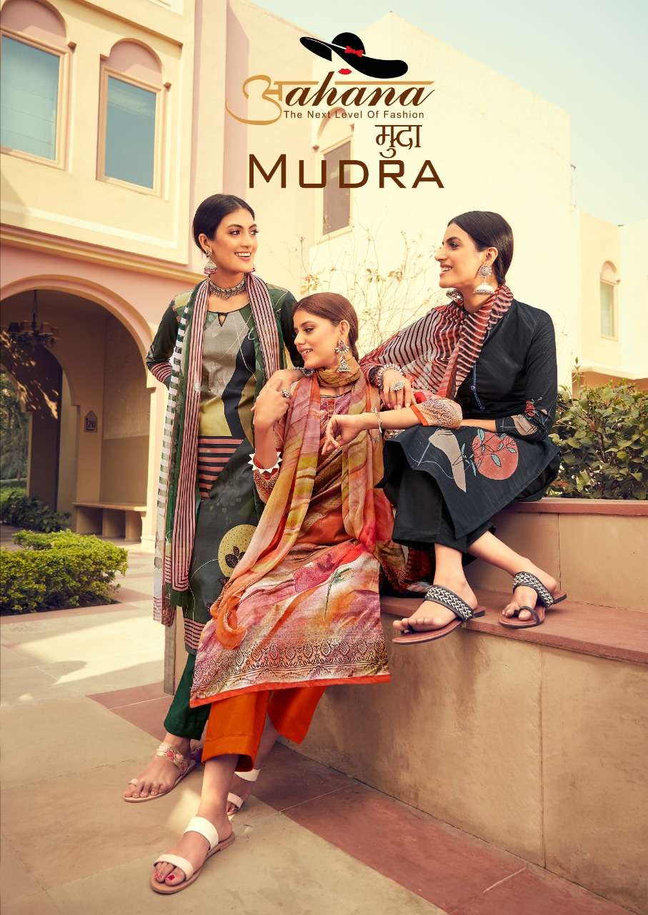 MUDRA BY AAHANA 2001 TO 2010 SERIES BEAUTIFUL SUITS COLORFUL STYLISH FANCY CASUAL WEAR & ETHNIC WEAR PURE HEAVY CAMBRIC COTTON DIGITAL PRINT WITH SWAROVSKI WORK DRESSES AT WHOLESALE PRICE
