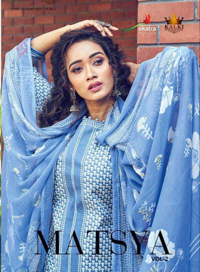 MATSYA VOL-2 BY EKATRA 2001 TO 2010 SERIES BEAUTIFUL SUITS COLORFUL STYLISH FANCY CASUAL WEAR & ETHNIC WEAR PURE LAWN PRINT DRESSES AT WHOLESALE PRICE