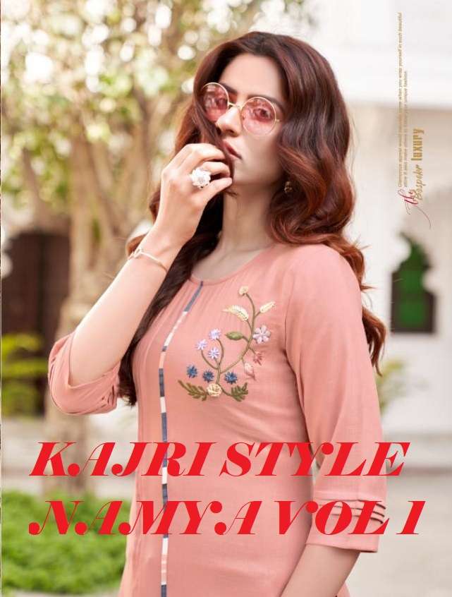 NAMYA VOL-1 BY KAJRI STYLE 1001 TO 1008 SERIES DESIGNER STYLISH FANCY COLORFUL BEAUTIFUL PARTY WEAR & ETHNIC WEAR COLLECTION HEAVY RUBY SLUB WITH WORK KURTIS WITH BOTTOM AT WHOLESALE PRICE