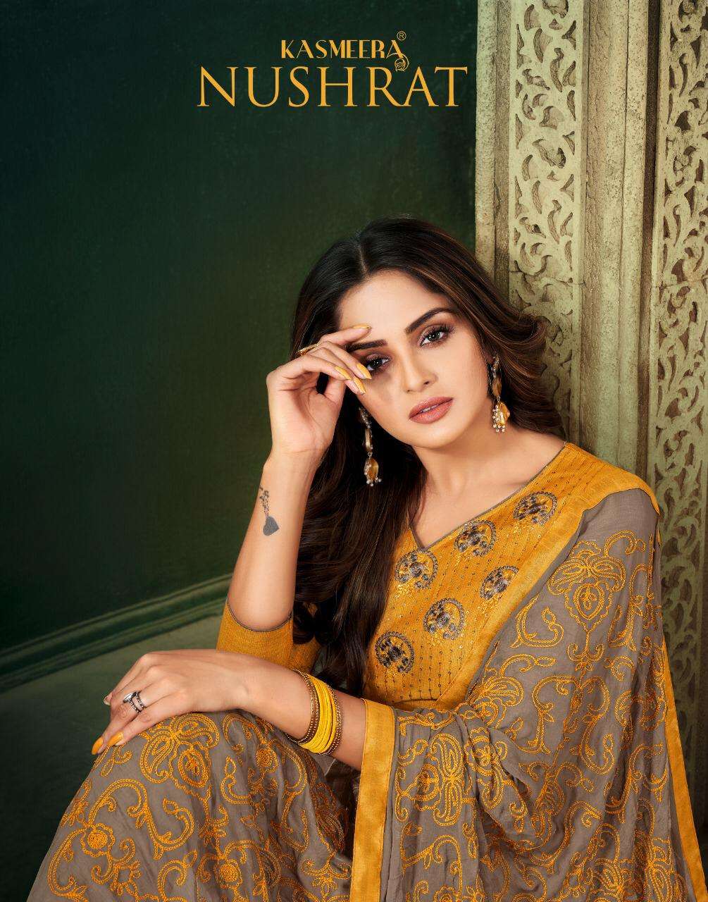 NUSHRAT BY KASMEERA 009 TO 020 SERIES BEAUTIFUL SUITS COLORFUL STYLISH FANCY CASUAL WEAR & ETHNIC WEAR JHARNA SILK WITH EMBROIDERY DRESSES AT WHOLESALE PRICE