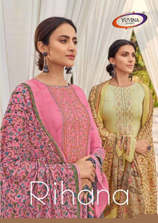 RIHANA BY YUVINA EXPORTS 71001 TO 71008 SERIES BEAUTIFUL SUITS COLORFUL STYLISH FANCY CASUAL WEAR & ETHNIC WEAR PURE JAM DRESSES AT WHOLESALE PRICE