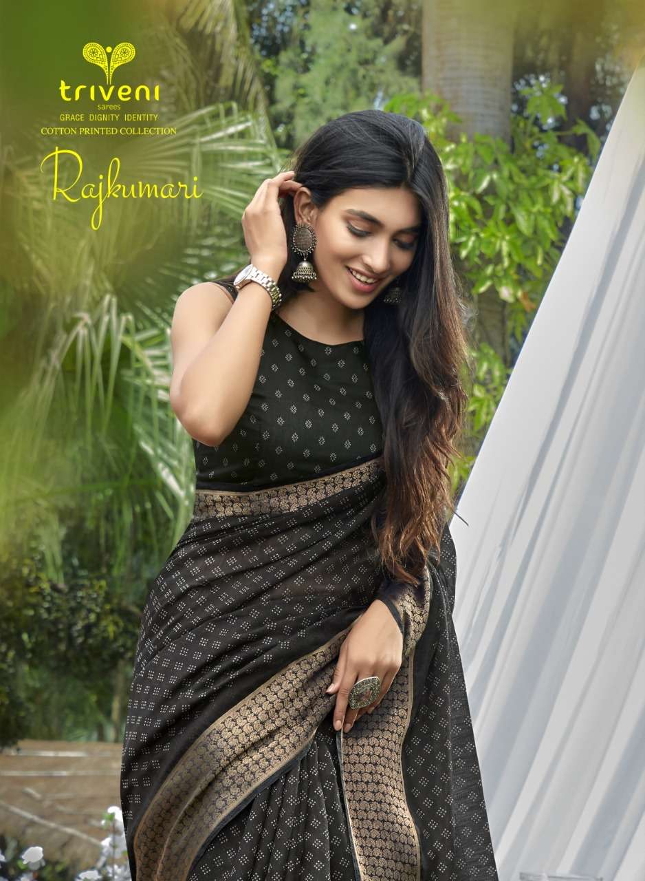 RAJKUMARI BY TRIVENI 28591 TO 28598 SERIES INDIAN TRADITIONAL WEAR COLLECTION BEAUTIFUL STYLISH FANCY COLORFUL PARTY WEAR & OCCASIONAL WEAR LINEN PRINT SAREES AT WHOLESALE PRICE