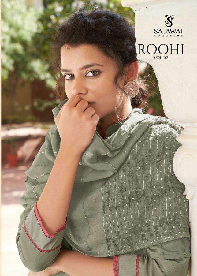 ROOHI VOL-2 BY SAJAWAT CREATION 491 TO 496 SERIES BEAUTIFUL SUITS COLORFUL STYLISH FANCY CASUAL WEAR & ETHNIC WEAR PURE MODAL VISCOSE WITH WORK DRESSES AT WHOLESALE PRICE
